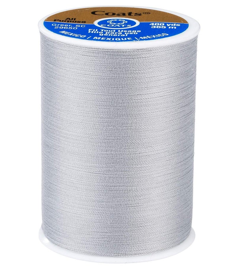 Coats & Clark Dual Duty All-Purpose Grey Thread / 400 Yard Spool/ 1 Spool of Yarn - Image 1
